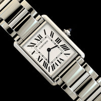 Stainless Steele Pre-Owned Cartier Tank Must Watch L Model
