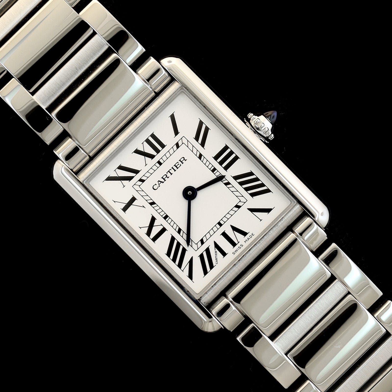 Stainless Steele Pre-Owned Cartier Tank Must Watch L Model