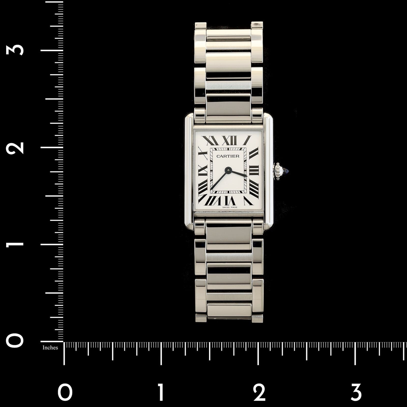 Stainless Steele Pre-Owned Cartier Tank Must Watch L Model