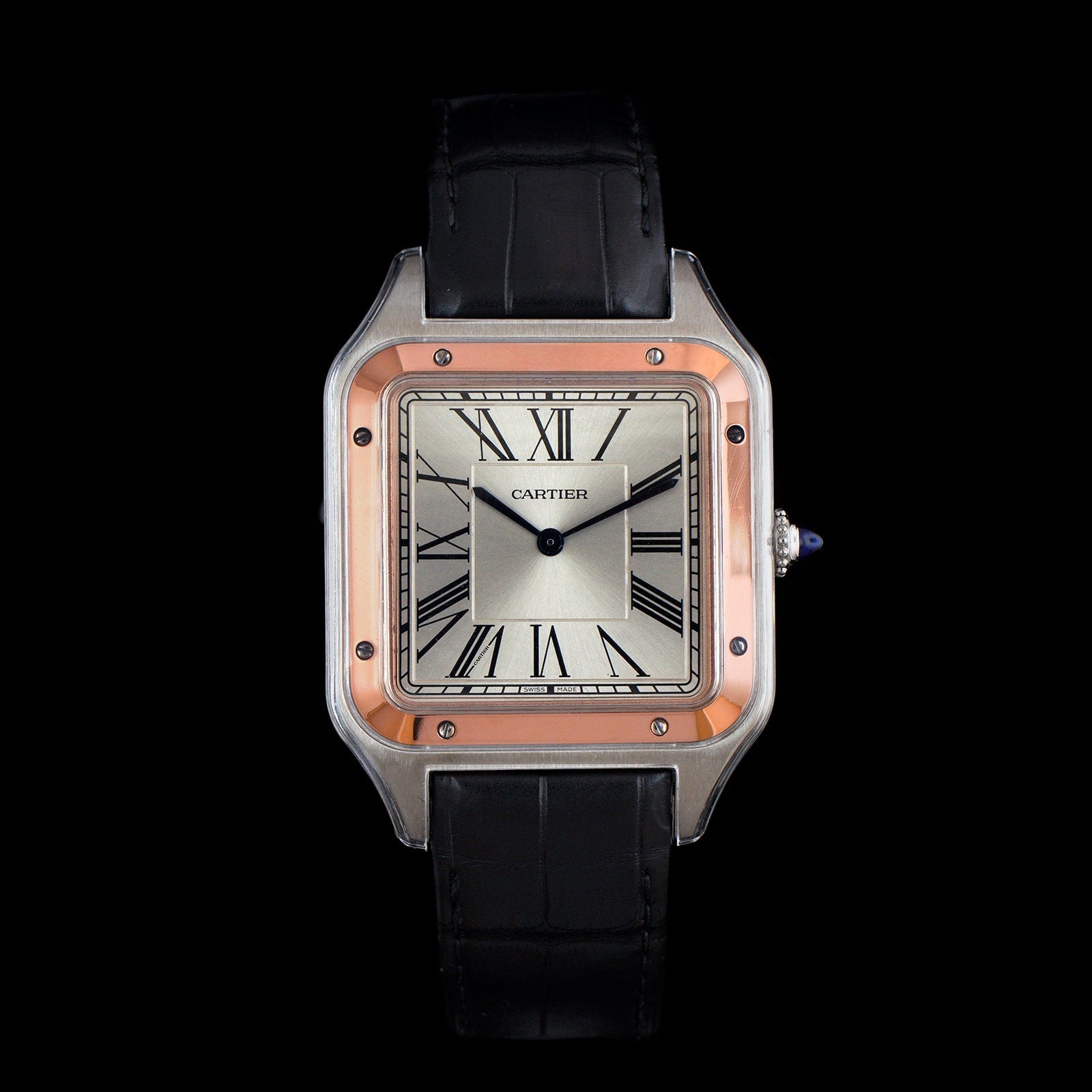 Stainless Steele and Rose Gold Pre-Owned Cartier Santos Dumont XL Watch