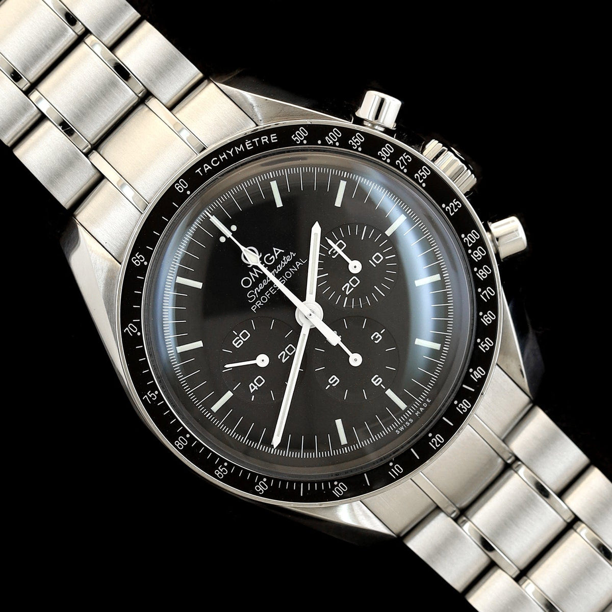 Stainless Steel Pre-Owned Omega Speedmaster Hesalite Watch