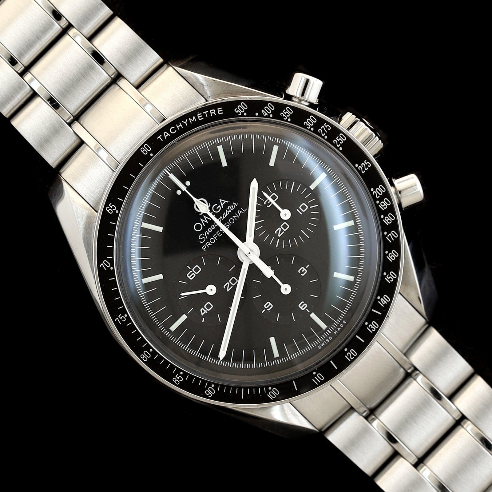 Stainless Steel Pre-Owned Omega Speedmaster Hesalite Watch