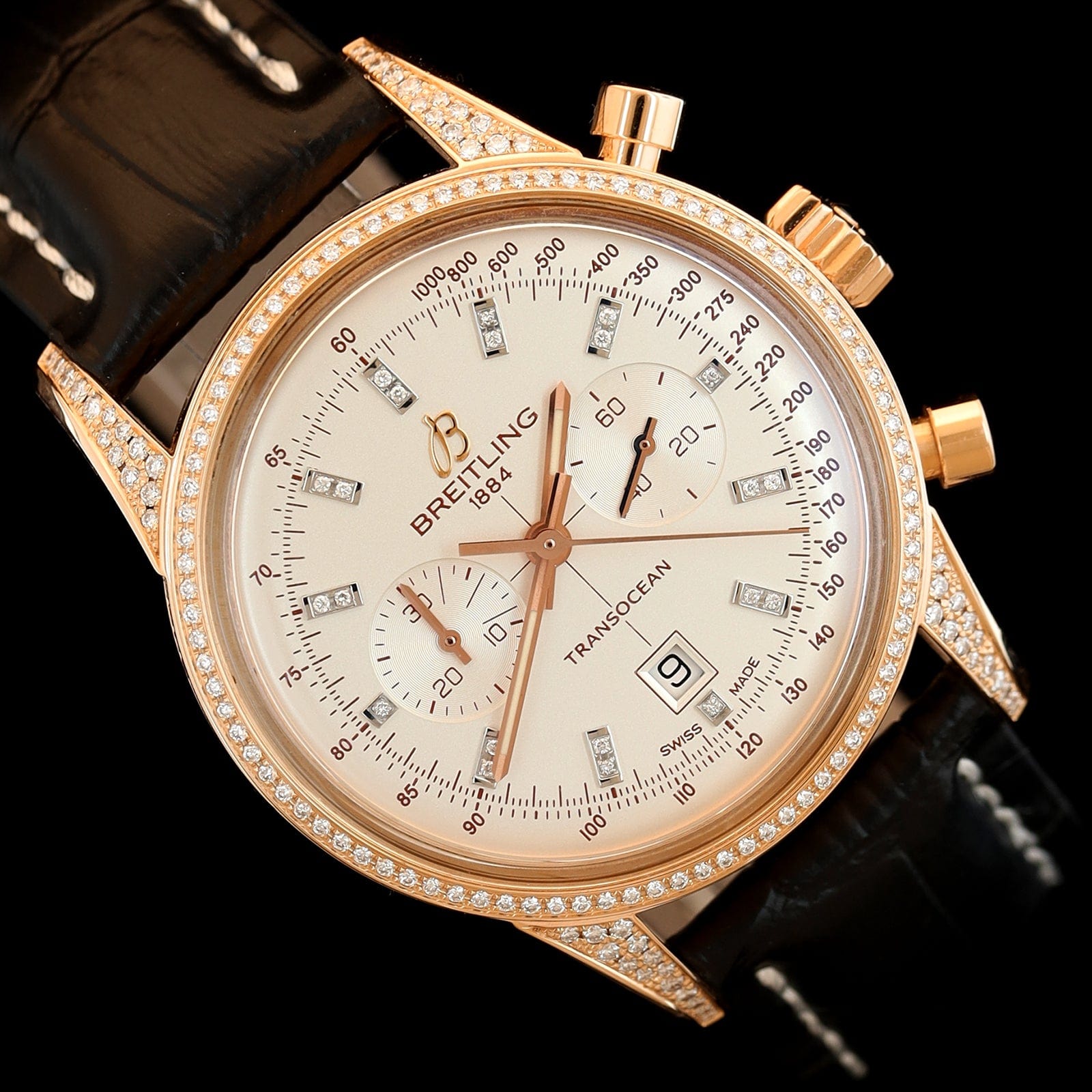 Rose Gold Pre-Owned Breitling Transocean Watch