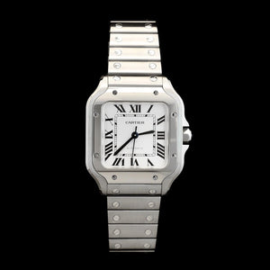Stainless Steel pre-Owned Cartier Santos Watch