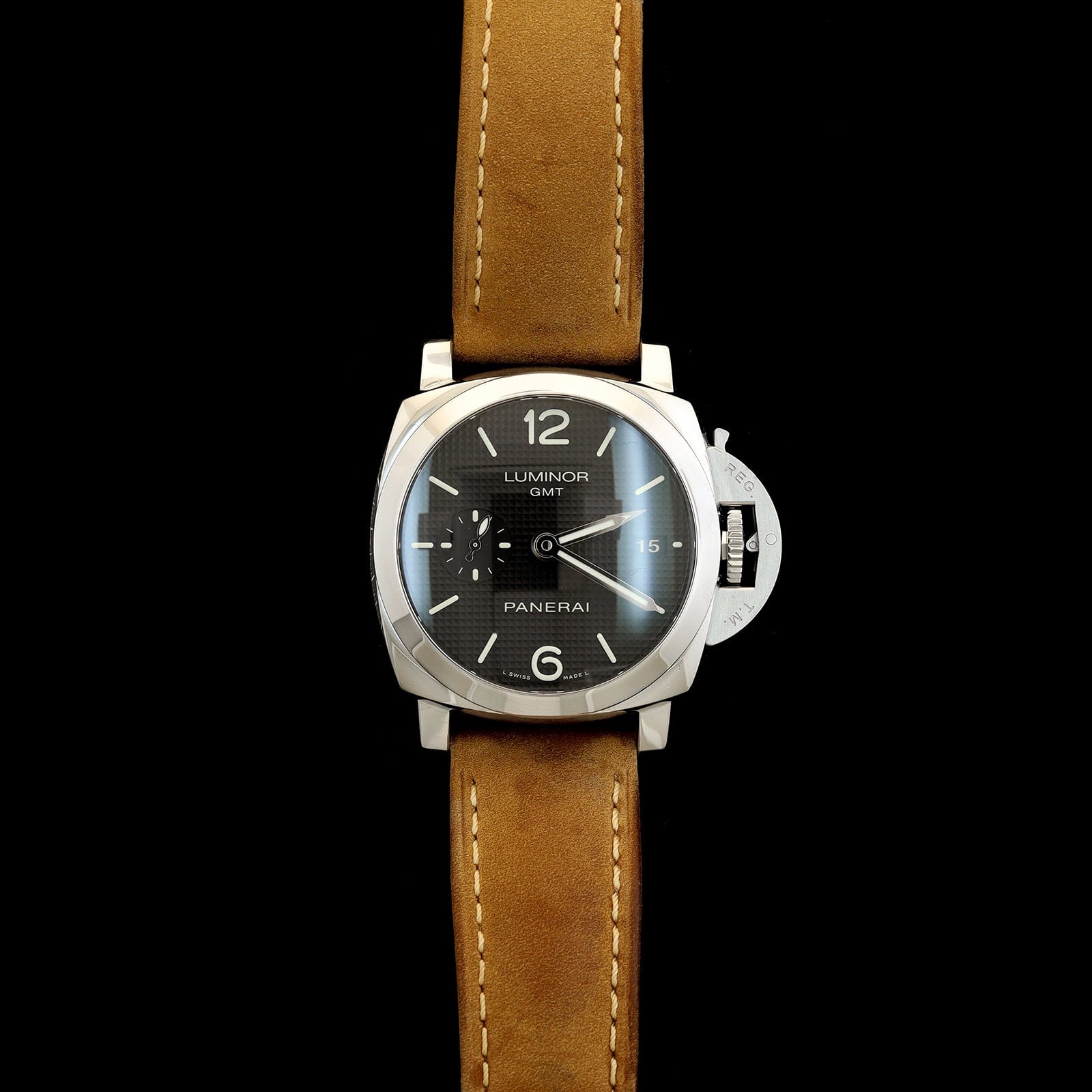 Stainless Steel Pre-Owned Panerai Luminor GMT Watch