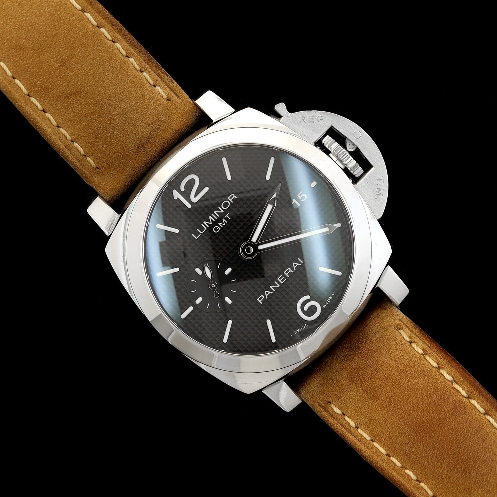 Stainless Steel Pre-Owned Panerai Luminor GMT Watch