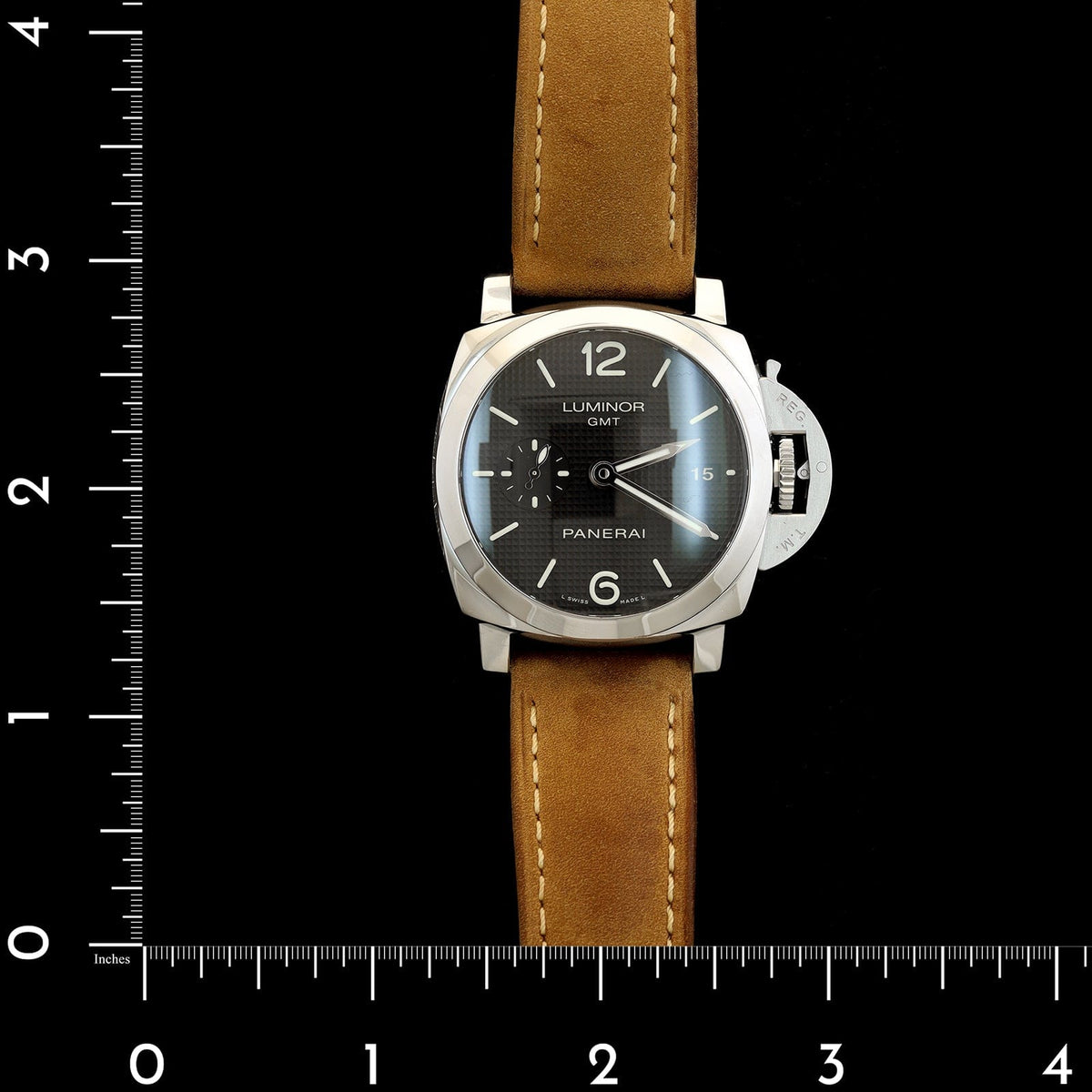 Stainless Steel Pre-Owned Panerai Luminor GMT Watch