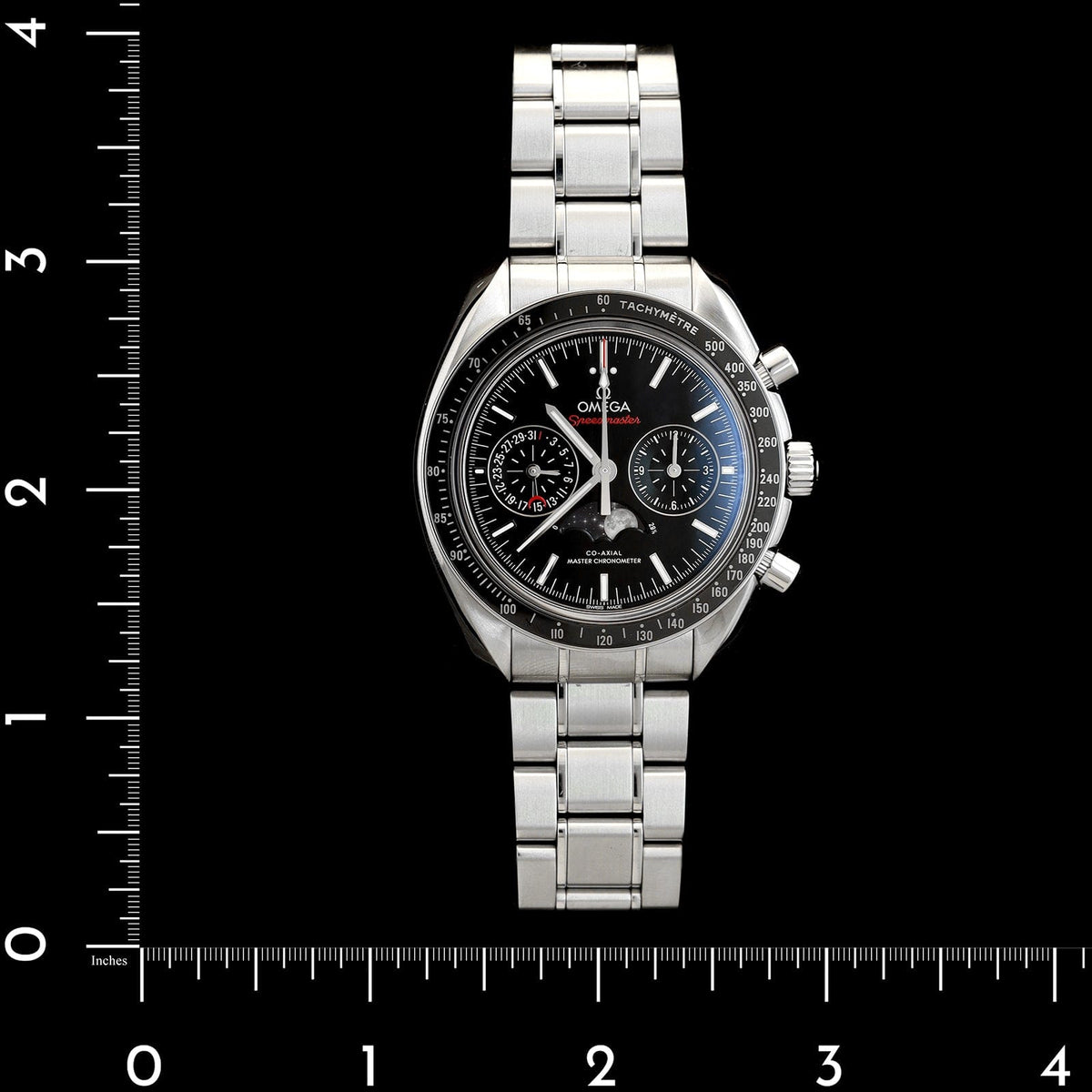Stainless Steel Pre-Owned Omega Speedmaster Moonphase Watch
