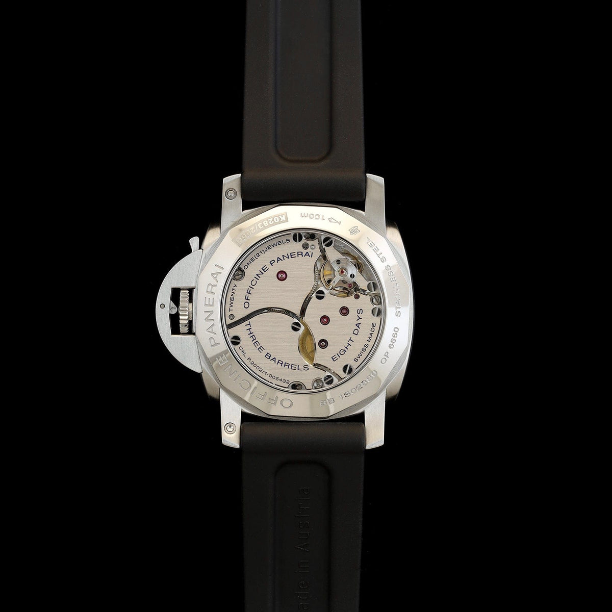 Stainless Steel Pre-Owned Panerai Luminor GMT 8-day Watch