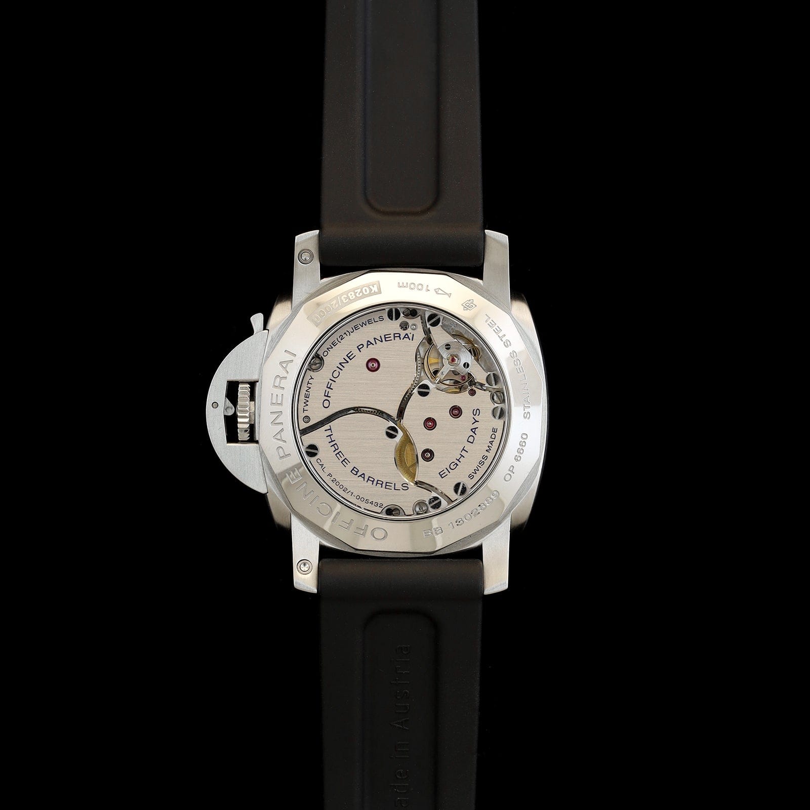 Stainless Steel Pre-Owned Panerai Luminor GMT 8-day Watch