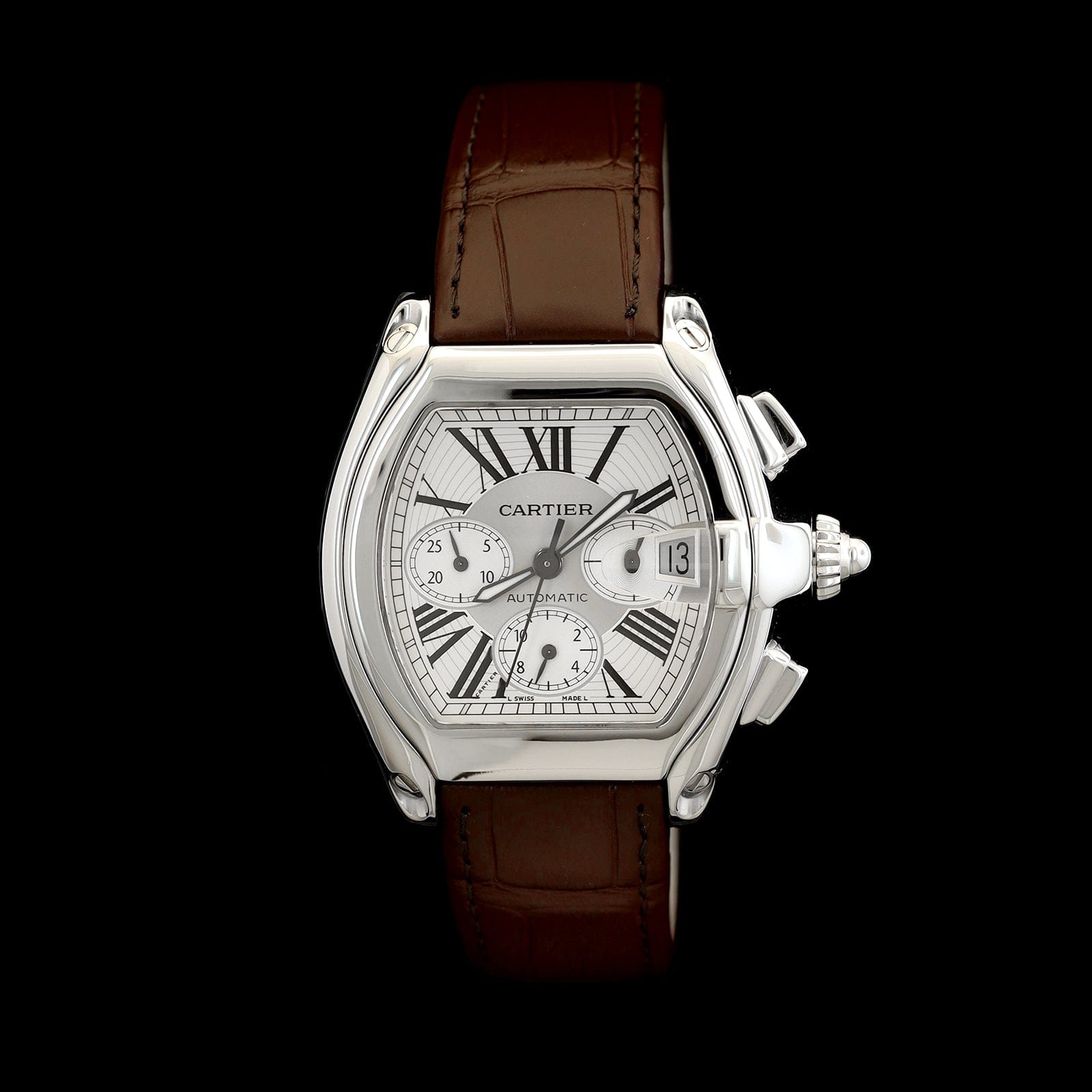 Stainless Steel Pre-Owned Cartier Roadster XL Chronograph Watch