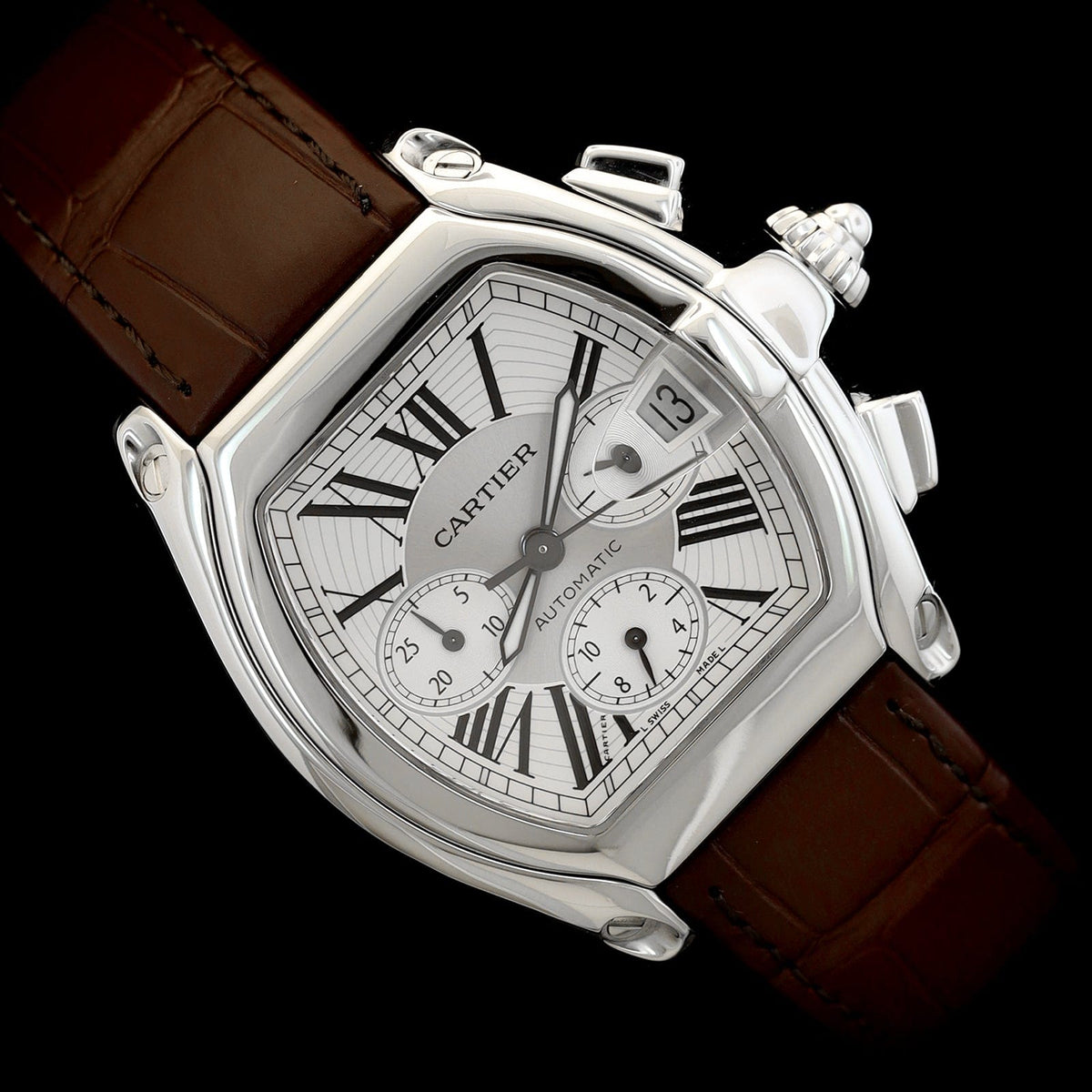 Stainless Steel Pre-Owned Cartier Roadster XL Chronograph Watch