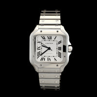 Stainless Steel Pre-Owned Santos Medium Estate Watch