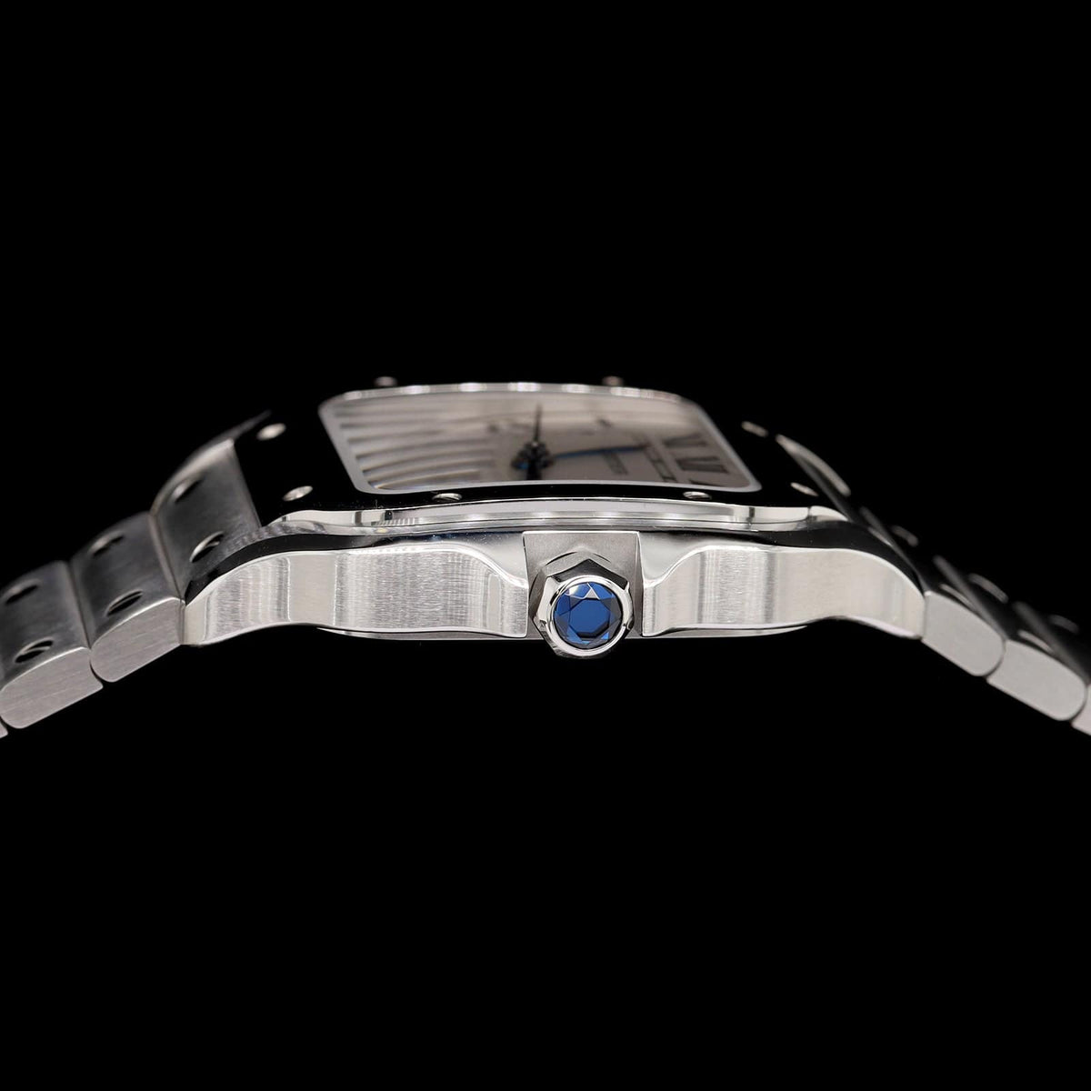 Stainless Steel Pre-Owned Santos Medium Estate Watch