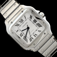 Stainless Steel Pre-Owned Santos Medium Estate Watch