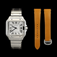 Stainless Steel Pre-Owned Santos Medium Estate Watch
