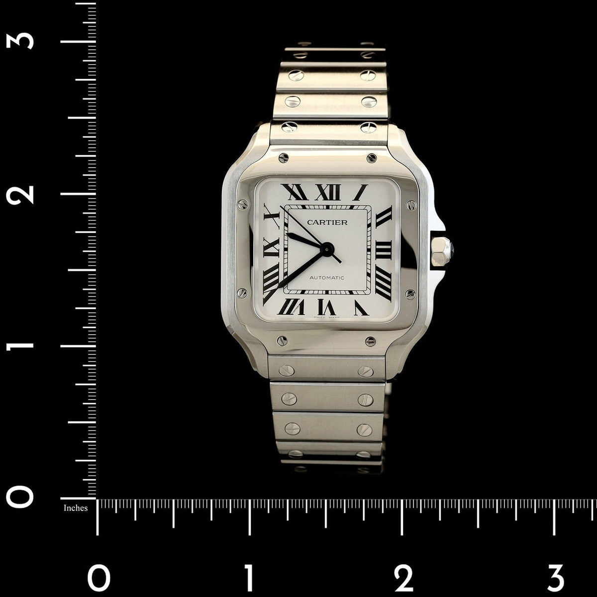 Stainless Steel Pre-Owned Santos Medium Estate Watch