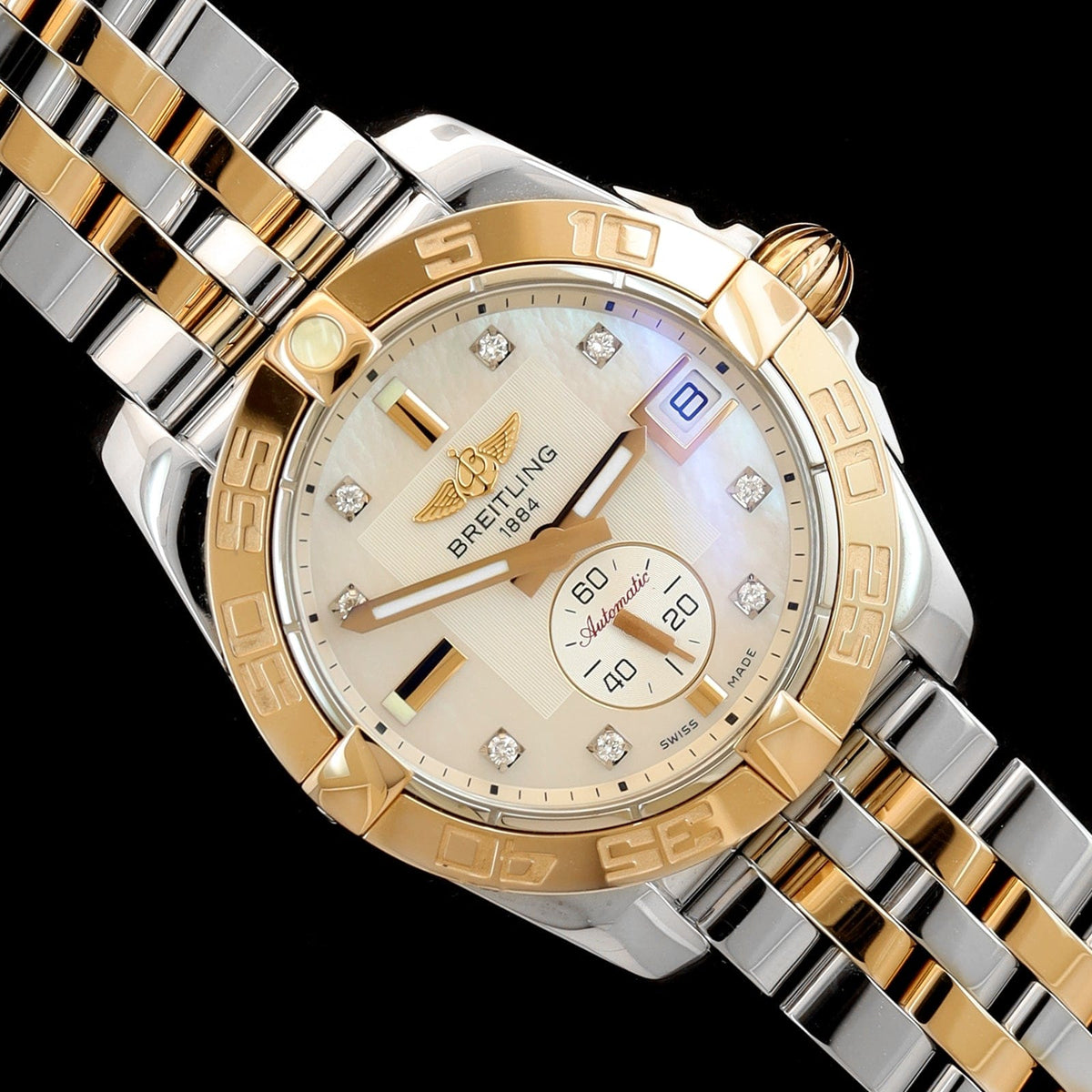Stainless Steel and Yellow Gold Pre-Owned Breitling Estate Galactic Watch