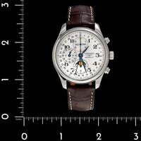 Stainless Steel Pre-Owned Longines Master Collection Moonphase Chronograph Estate Watch