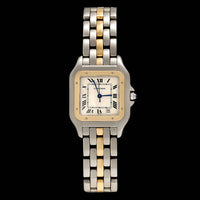 Stainless Steel Yellow Gold Pre-Owned Cartier Panthere, "One Row" Estate Watch