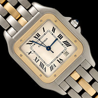 Stainless Steel Yellow Gold Pre-Owned Cartier Panthere, "One Row" Estate Watch