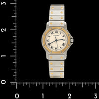 Stainless Steel Yellow Gold Pre-Owned Cartier Santos Octagon Estate Watch