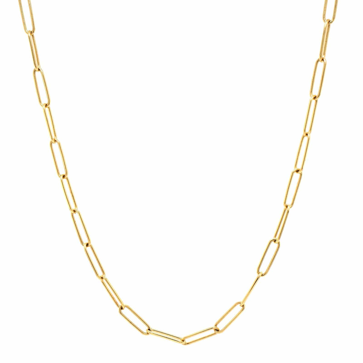 14K Yellow Gold Round Wire Small Oval Chain
