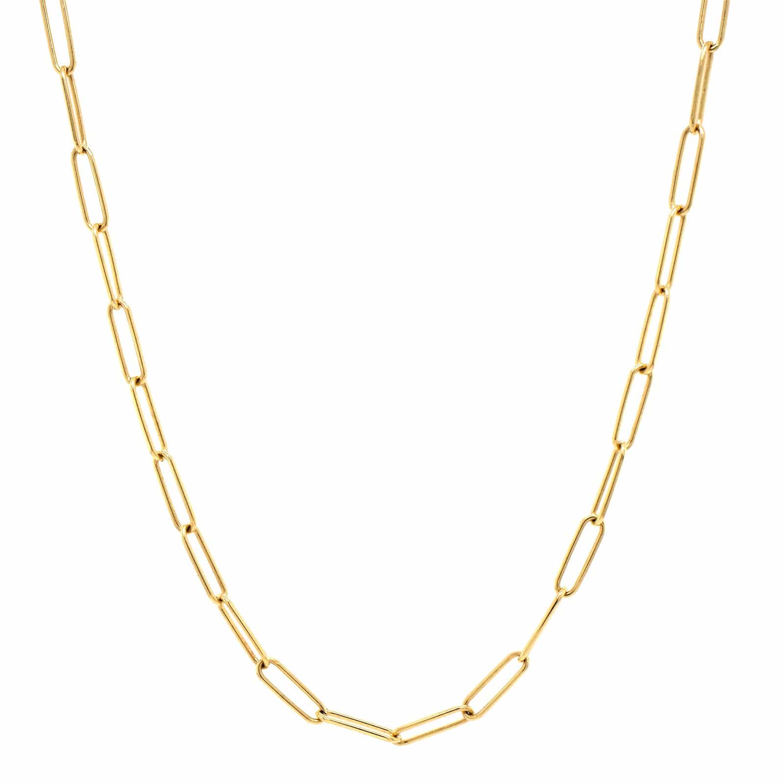 14K Yellow Gold Round Wire Small Oval Chain