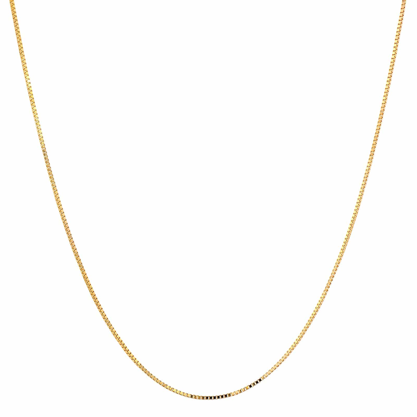 14K Yellow Gold Mirror Box Chain