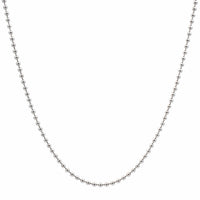 14K White Gold Bead Chain Necklace