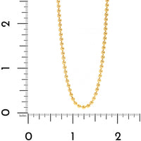 14K Yellow Gold 2.2mm Bead Chain Necklace