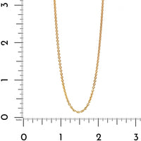 18K Yellow Gold 1.6mm Round Cable Chain Necklace