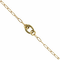 14K Yellow Gold Paperclip Necklace with Enhancer Charm