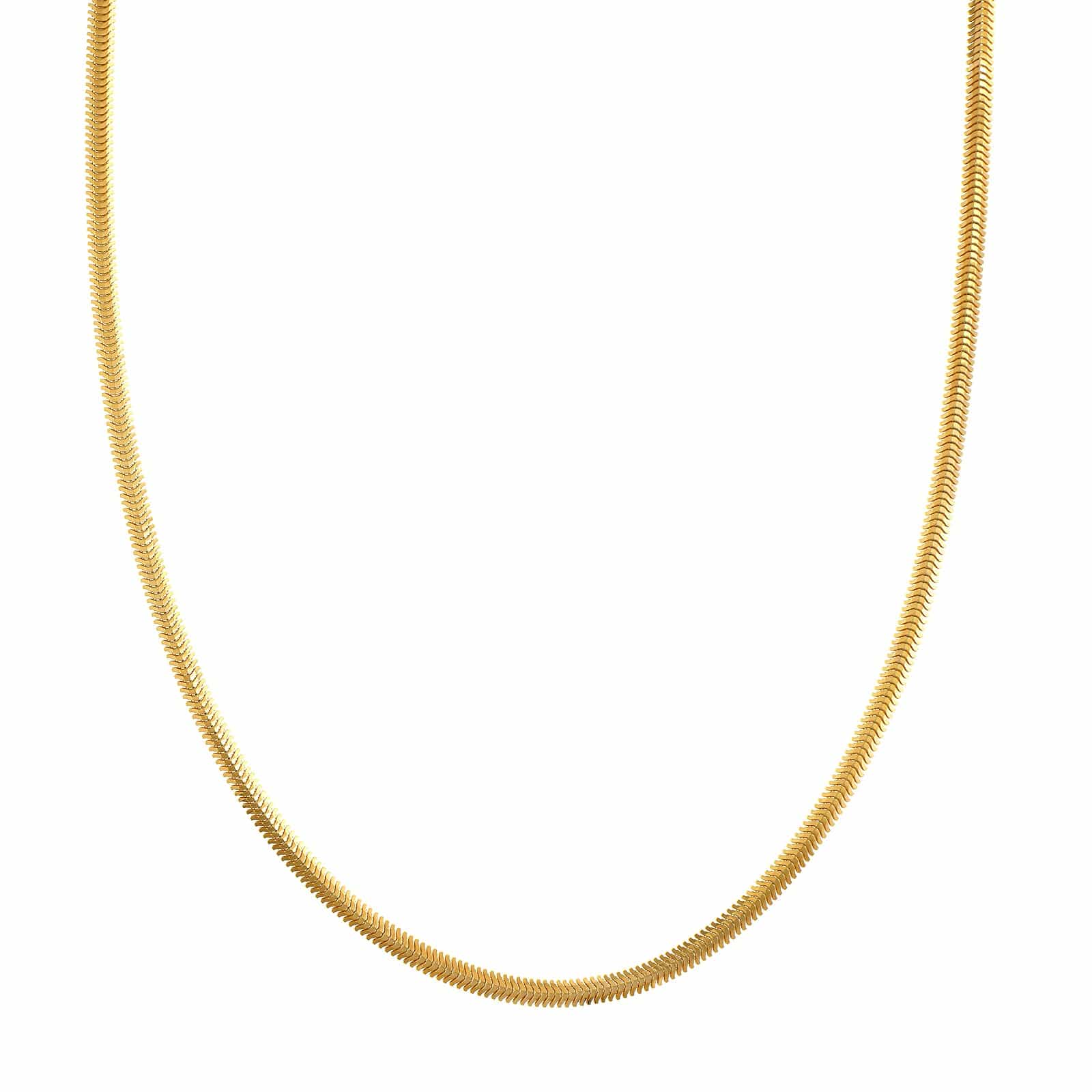 14K Yellow Gold Oval Snake Chain Necklace
