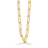 18K Yellow Gold Small Paperclip Chain Necklace