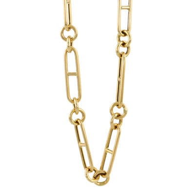 14K Yellow Gold Large Paperclip H Chain Necklace