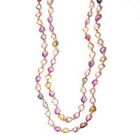 Eclat Jewels 18K Rose Gold Multi Colored Rose Cut Sapphire Necklace