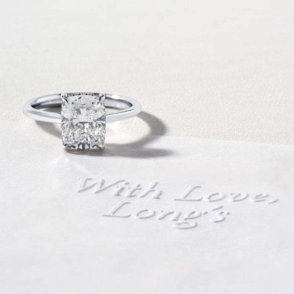 Cushion Cut Platinum Ring