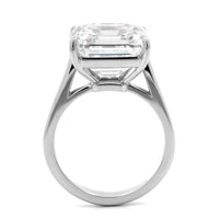Platinum Cathedral Mounted Asscher Cut Diamond Engagement Ring