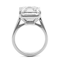 Platinum Cathedral Mounted Asscher Cut Diamond Engagement Ring