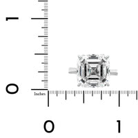 Platinum Cathedral Mounted Asscher Cut Diamond Engagement Ring