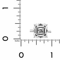 Platinum Cathedral Mounted Asscher Cut Diamond Engagement Ring