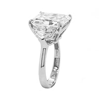 Platinum Asscher Cut Diamond 3 Stone Engagement Ring