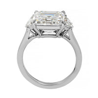 Platinum Asscher Cut Diamond 3 Stone Engagement Ring