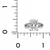 Platinum Elongated Cushion Cut Diamond with Hidden Halo Diamond Split Shank Engagement Ring