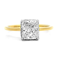 18K Yellow Gold Cushion Cut Diamond Engagement Ring
