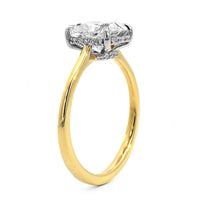 18K Yellow Gold Cushion Cut Diamond Engagement Ring