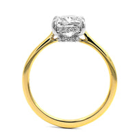 18K Yellow Gold Cushion Cut Diamond Engagement Ring