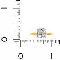 18K Yellow Gold Cushion Cut Diamond Engagement Ring