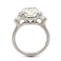 Platinum 3 Stone Cushion Cut Diamond Engagement Ring